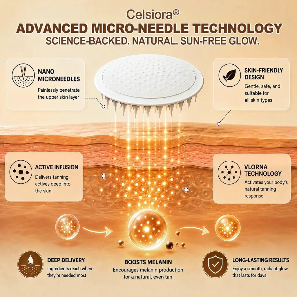 ☀️ Celsiora® 𝐒𝐮𝐧𝐥𝐞𝐬𝐬 𝐈𝐧𝐬𝐭𝐚𝐧𝐭 𝐁𝐫𝐨𝐧𝐳𝐞 𝐓𝐚𝐧𝐧𝐢𝐧𝐠 𝐌𝐢𝐜𝐫𝐨𝐧𝐞𝐞𝐝𝐥𝐞 𝐏𝐚𝐭𝐜𝐡