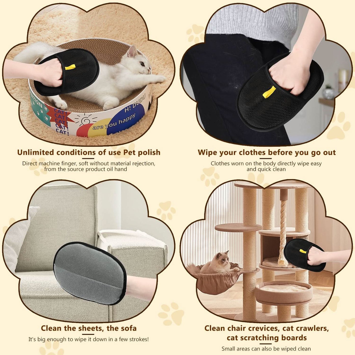 🔥Latest Technology🔥🐾🧤 Pet Hair Remover Electrostatic Gloves – Double-Sided Efficient & Washable Reusable