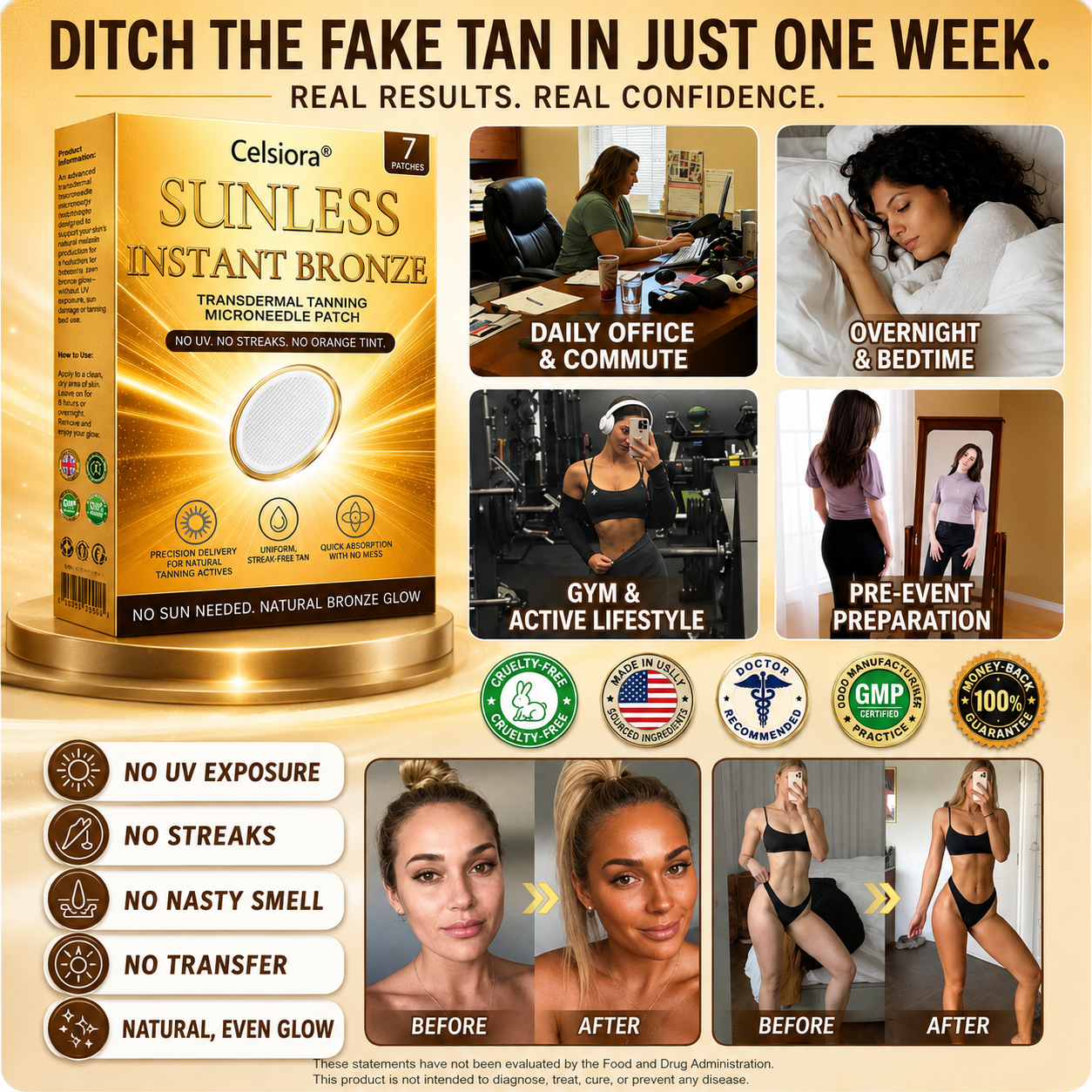 ☀️ Celsiora® 𝐒𝐮𝐧𝐥𝐞𝐬𝐬 𝐈𝐧𝐬𝐭𝐚𝐧𝐭 𝐁𝐫𝐨𝐧𝐳𝐞 𝐓𝐚𝐧𝐧𝐢𝐧𝐠 𝐌𝐢𝐜𝐫𝐨𝐧𝐞𝐞𝐝𝐥𝐞 𝐏𝐚𝐭𝐜𝐡