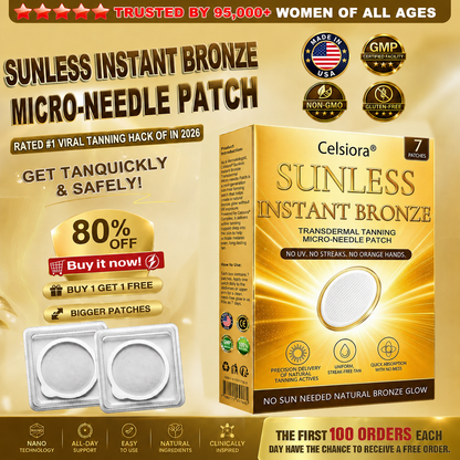☀️ Celsiora® 𝐒𝐮𝐧𝐥𝐞𝐬𝐬 𝐈𝐧𝐬𝐭𝐚𝐧𝐭 𝐁𝐫𝐨𝐧𝐳𝐞 𝐓𝐚𝐧𝐧𝐢𝐧𝐠 𝐌𝐢𝐜𝐫𝐨𝐧𝐞𝐞𝐝𝐥𝐞 𝐏𝐚𝐭𝐜𝐡