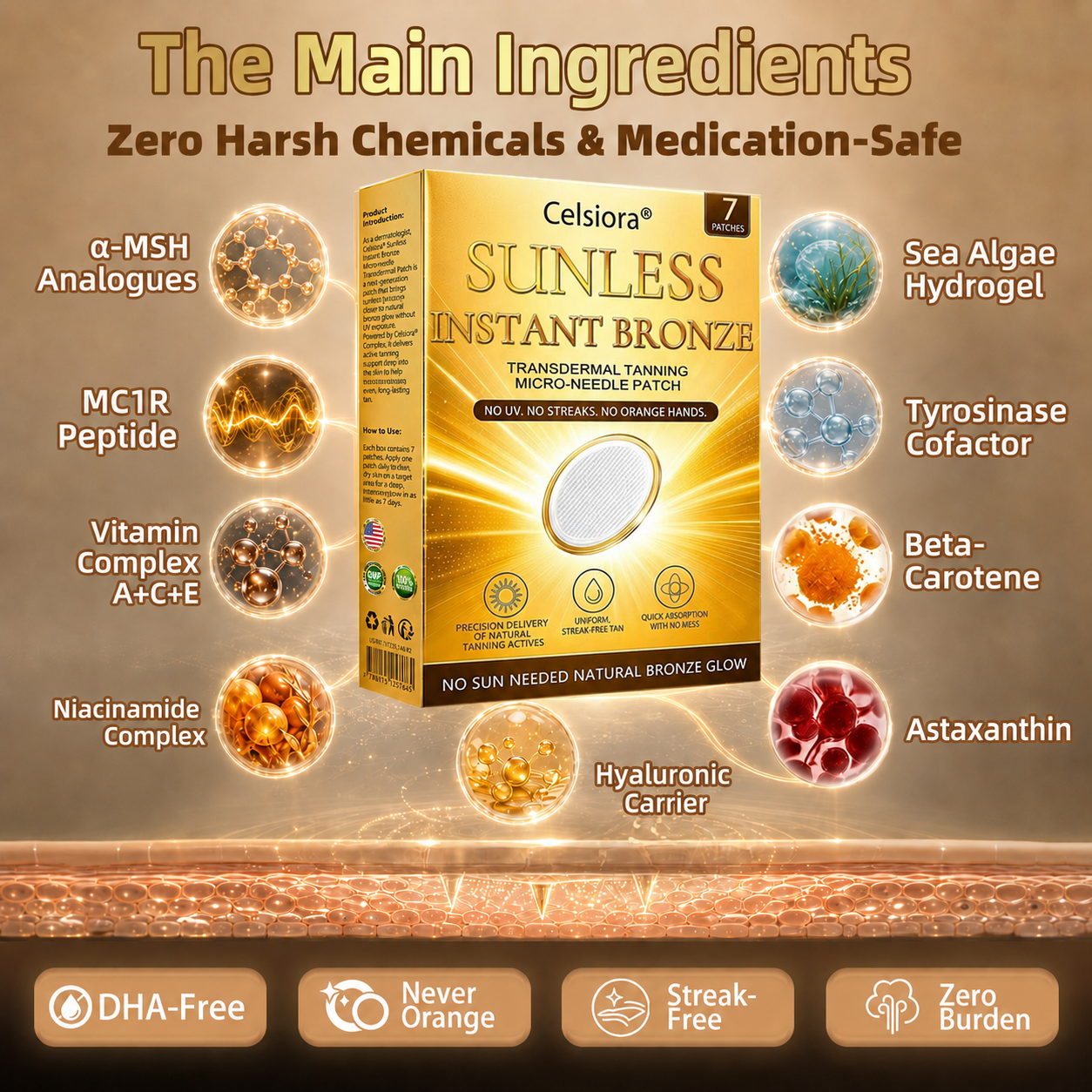 ☀️ Celsiora® 𝐒𝐮𝐧𝐥𝐞𝐬𝐬 𝐈𝐧𝐬𝐭𝐚𝐧𝐭 𝐁𝐫𝐨𝐧𝐳𝐞 𝐓𝐚𝐧𝐧𝐢𝐧𝐠 𝐌𝐢𝐜𝐫𝐨𝐧𝐞𝐞𝐝𝐥𝐞 𝐏𝐚𝐭𝐜𝐡