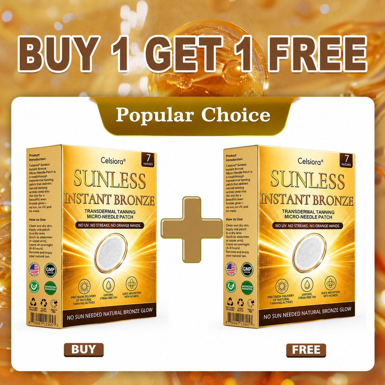 ☀️ Celsiora® 𝐒𝐮𝐧𝐥𝐞𝐬𝐬 𝐈𝐧𝐬𝐭𝐚𝐧𝐭 𝐁𝐫𝐨𝐧𝐳𝐞 𝐓𝐚𝐧𝐧𝐢𝐧𝐠 𝐌𝐢𝐜𝐫𝐨𝐧𝐞𝐞𝐝𝐥𝐞 𝐏𝐚𝐭𝐜𝐡