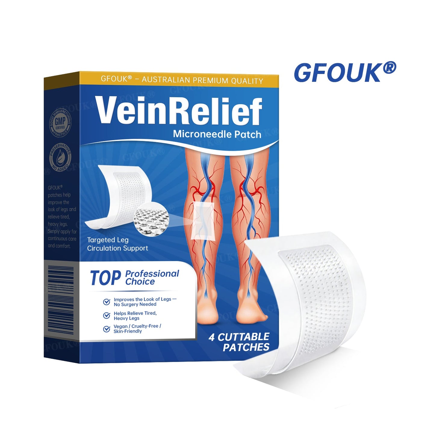 ✅GFOUK® VeinRelief Microneedle Patch ⚡Instant Relief, Long-Term Results