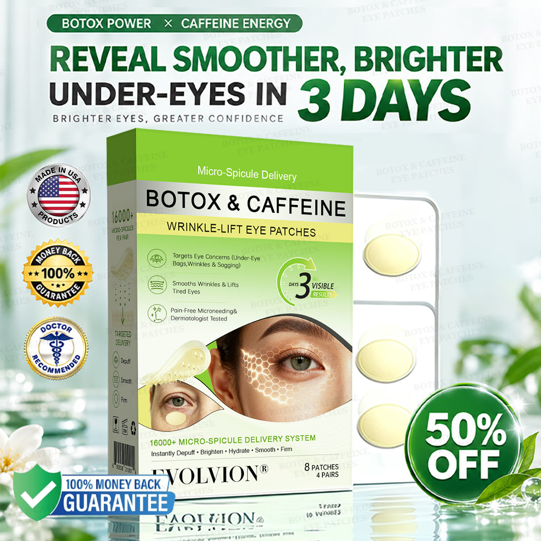 💗USA HOT SALES ✨Evolvion® Botox & Caffeine Wrinkle-Lift Eye Patches