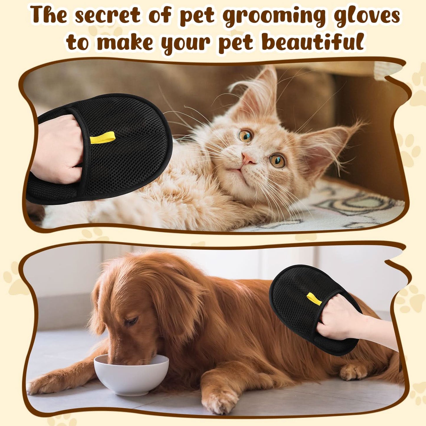 🔥Latest Technology🔥🐾🧤 Pet Hair Remover Electrostatic Gloves – Double-Sided Efficient & Washable Reusable
