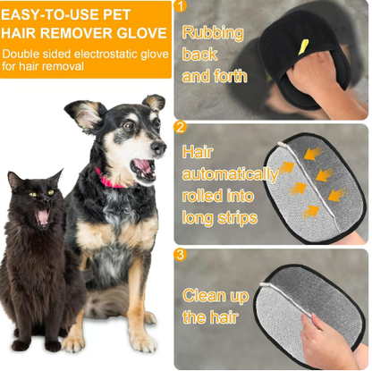 🔥Latest Technology🔥🐾🧤 Pet Hair Remover Electrostatic Gloves – Double-Sided Efficient & Washable Reusable